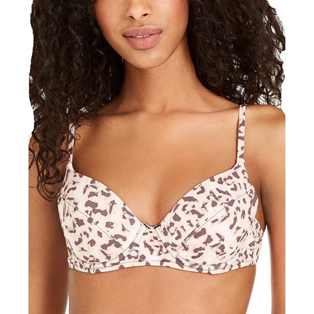 NWT We Wore What Lydia LG Tortoiseshell Underwired Bikini Swim Top 132228